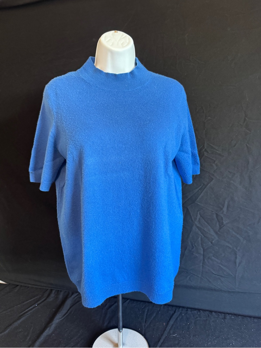 Pure Collection Royal Blue Short-Sleeve Crew Sweater